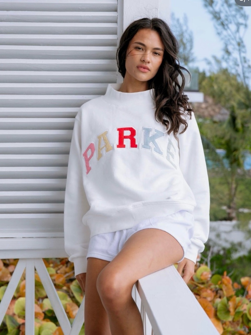 Parke paradise summer White Logo Crewneck Sweatshirt - Multi Lettering L/XL